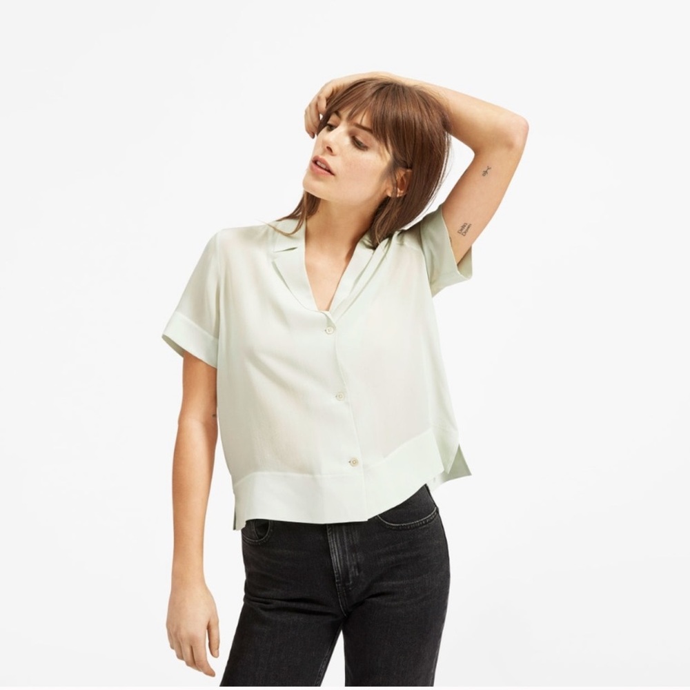 Everlane The Clean Silk Short-Sleeve Notch Shirt